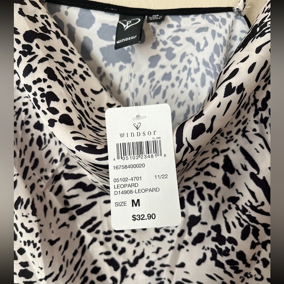 Windsor Sleek & Chic Leopard Print Satin Mini Dress Size Medium - Picture 5 of 10
